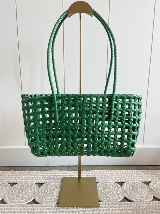 Green Woven Jelly Tote
