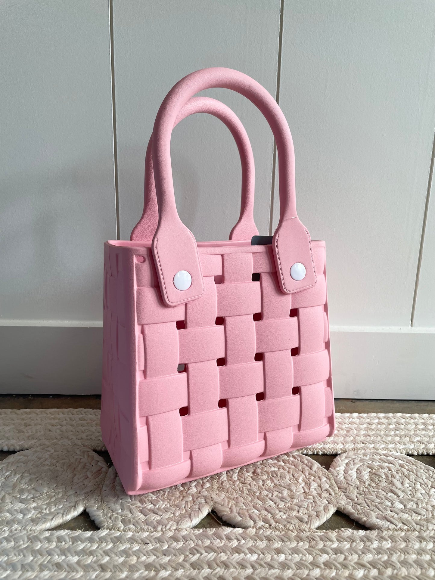 Woven Rubber Tote Multicolor