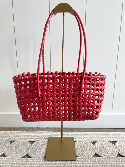 Red Woven Jelly Tote